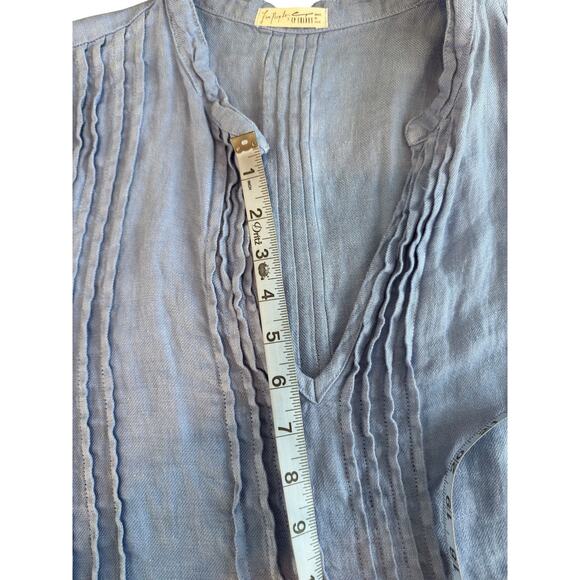 Free People CP Shades Dress Blue Lagenlook Linen Regina Tunic Relaxed Large‎ - Picture 14 of 15